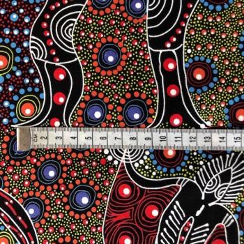 Preview: RED DANCING SPIRIT Aborigines Stoff aus Australien